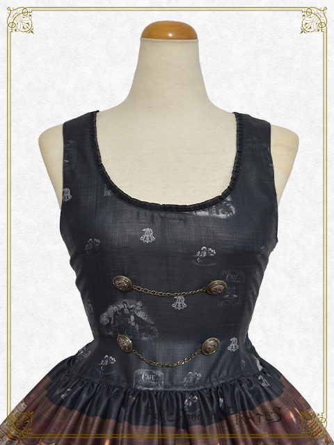 Fleeting morments ～月下の不思議な珈琲店～柄 ジャンパースカートⅠ（クロ） クロ