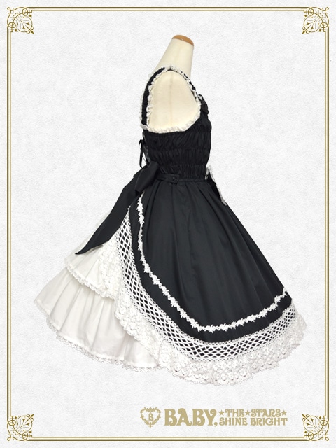 シャーリングプリンセス ジャンパースカート（クロ×白） クロ