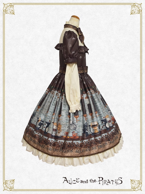 Fleeting morments ～月下の不思議な珈琲店～柄 ワンピース（茶） 茶