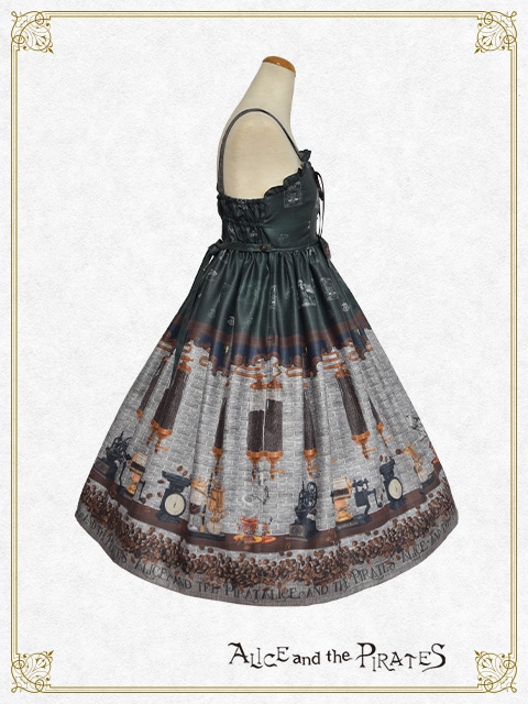 Fleeting morments ～月下の不思議な珈琲店～柄 ジャンパースカートⅡ（グリーン） グリーン