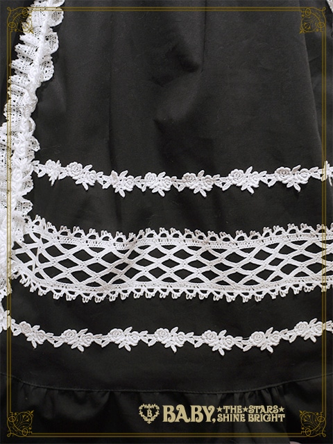 レースフリル ジャンパースカート（クロ×白） クロ×白