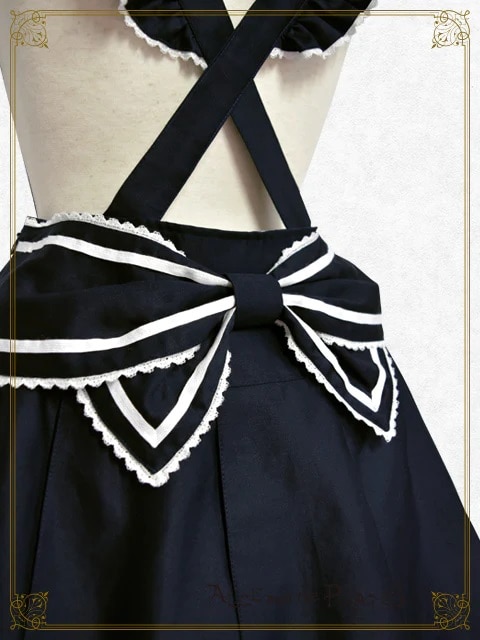 バックリボンプリーツスカート（紺） 紺