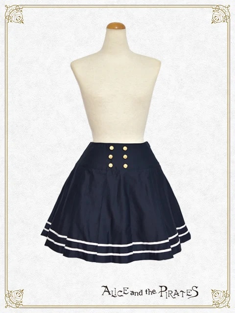 バックリボンプリーツスカート（紺） 紺