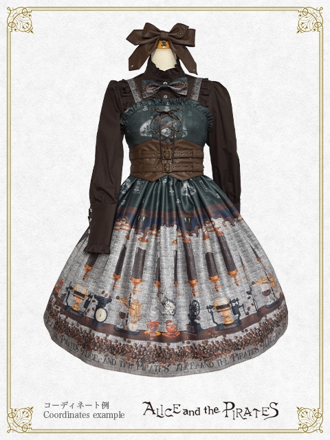 Fleeting morments ～月下の不思議な珈琲店～柄 ジャンパースカートⅡ（グリーン） グリーン