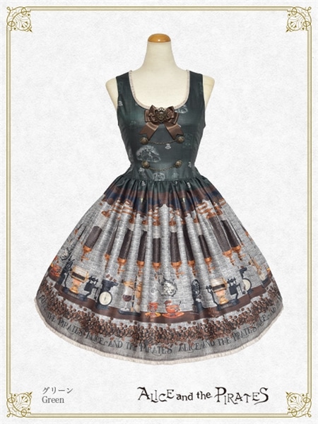 Fleeting morments ～月下の不思議な珈琲店～柄 ジャンパースカートⅠ（グリーン） グリーン