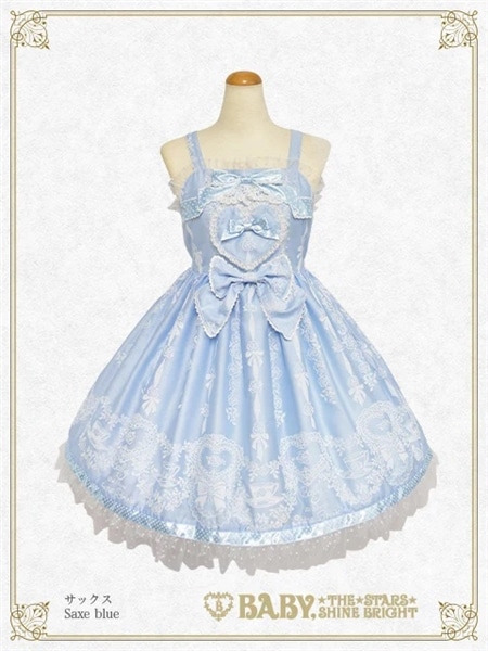 Sugar Rose Tea Time プリントハートジャンパースカート（サックス） サックス