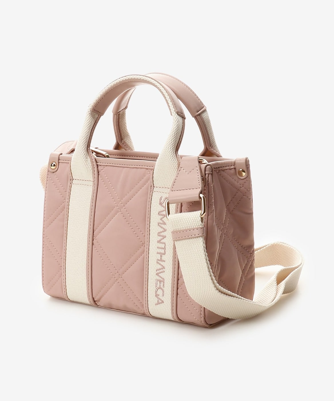 ロゴテープキルティングトートバッグ（小） ピンク