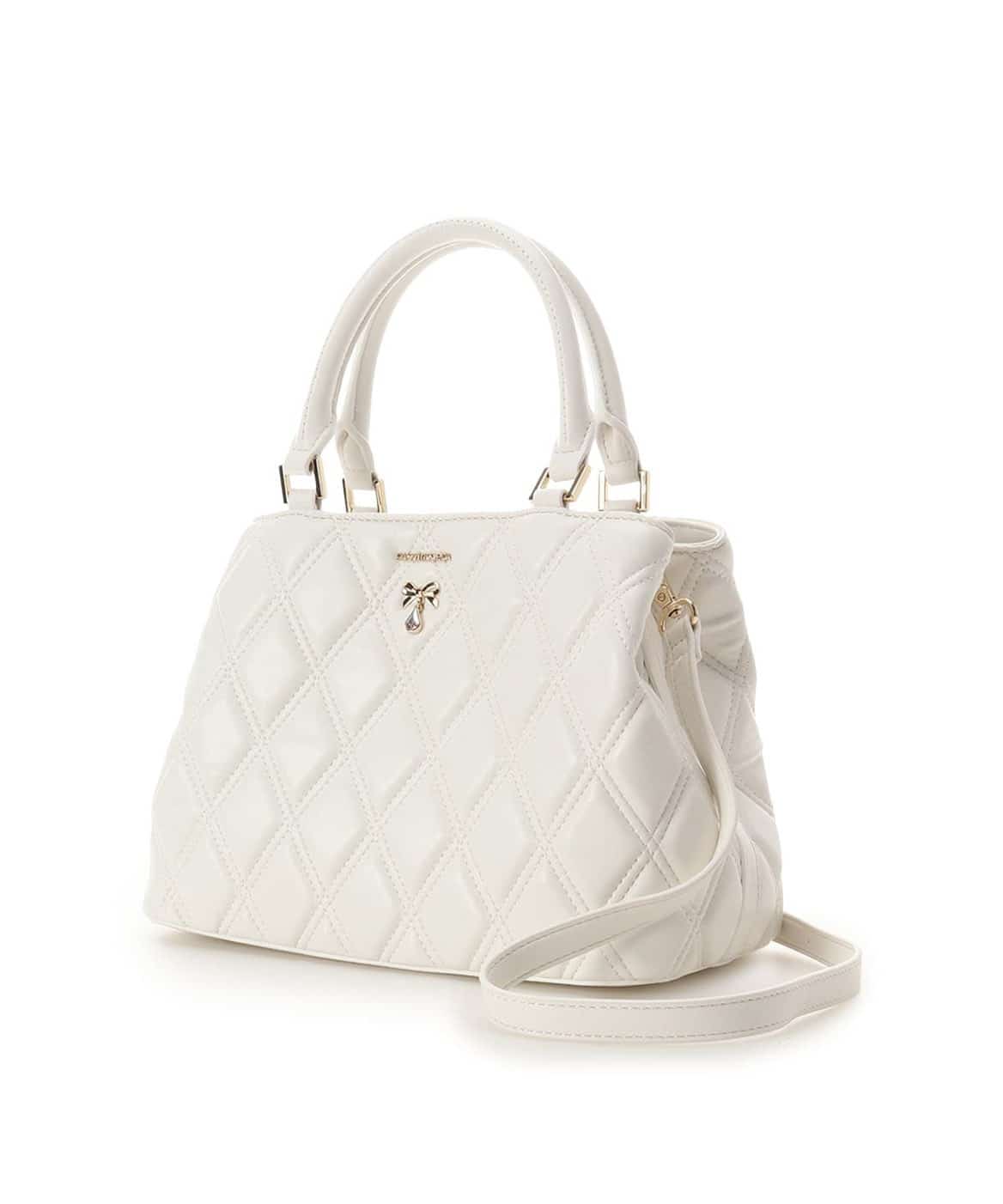 スウィングリボン ２WAYハンドバッグ ホワイト 幅26㎝