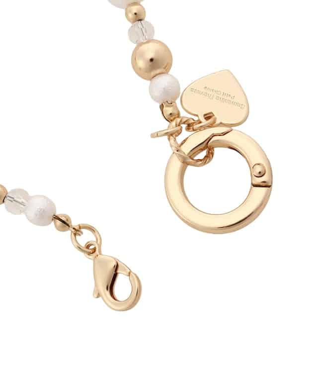 パールハート ストラップチャーム