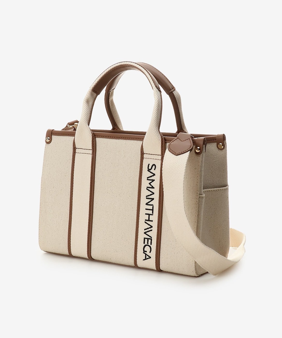 ロゴテープキャンバストートバッグ（小） オフホワイト