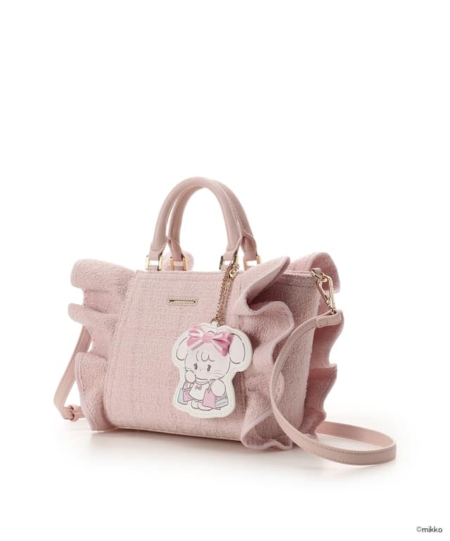 Lil ala mode×SAMANTHAVEGAコレクション ツイードフリルハンドバッグ