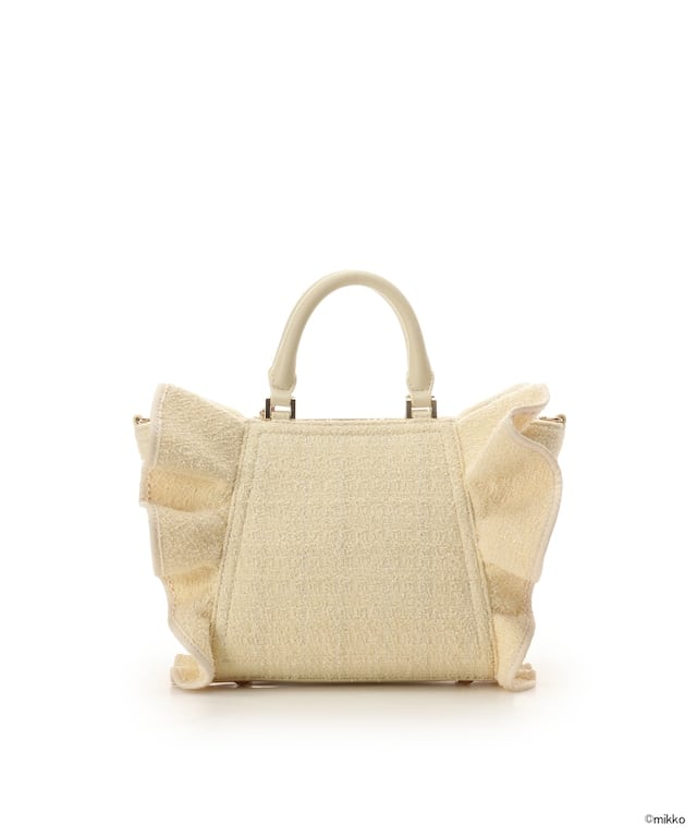 Lil ala mode×SAMANTHAVEGAコレクション ツイードフリルハンドバッグ