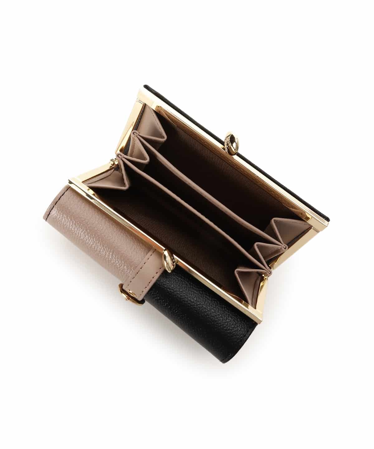 バイカラーフロントベルト 口金折財布