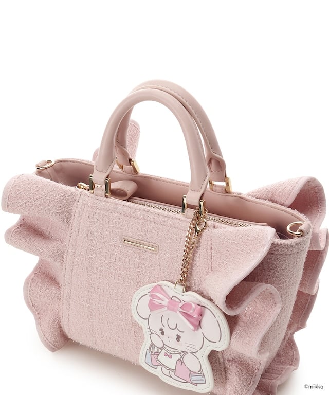 Lil ala mode×SAMANTHAVEGAコレクション ツイードフリルハンドバッグ