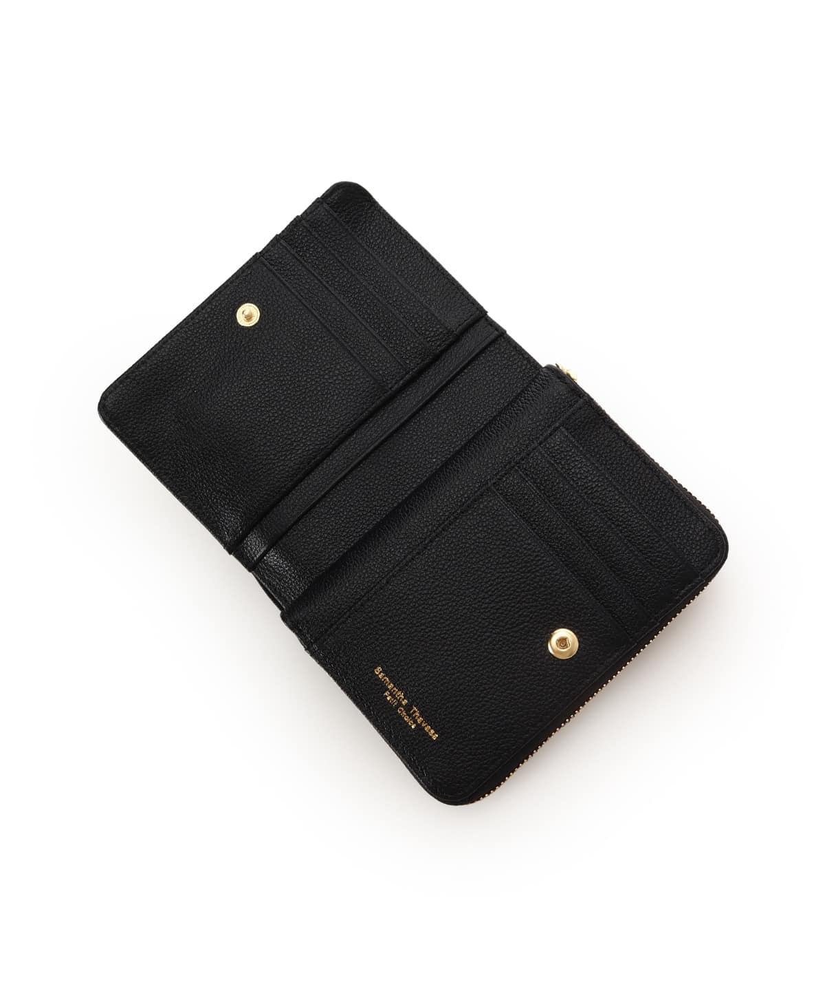 バイカラーリボンビジューラウンド二つ折り
