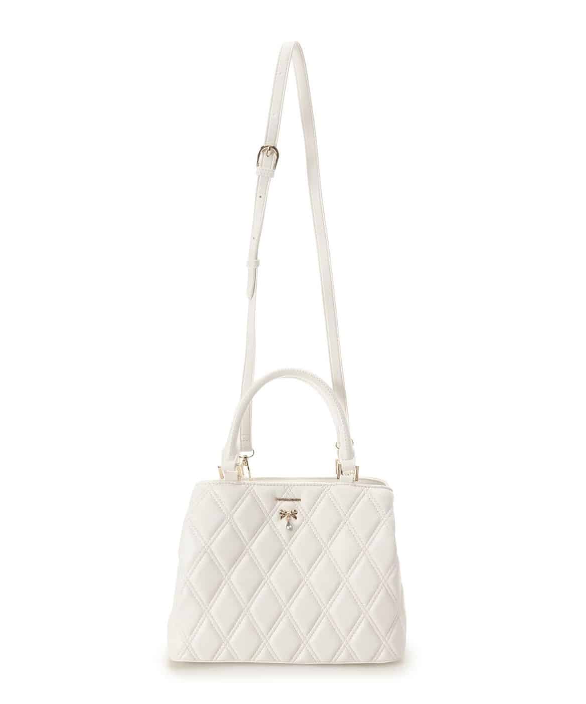 スウィングリボン ２WAYハンドバッグ ホワイト 幅26㎝