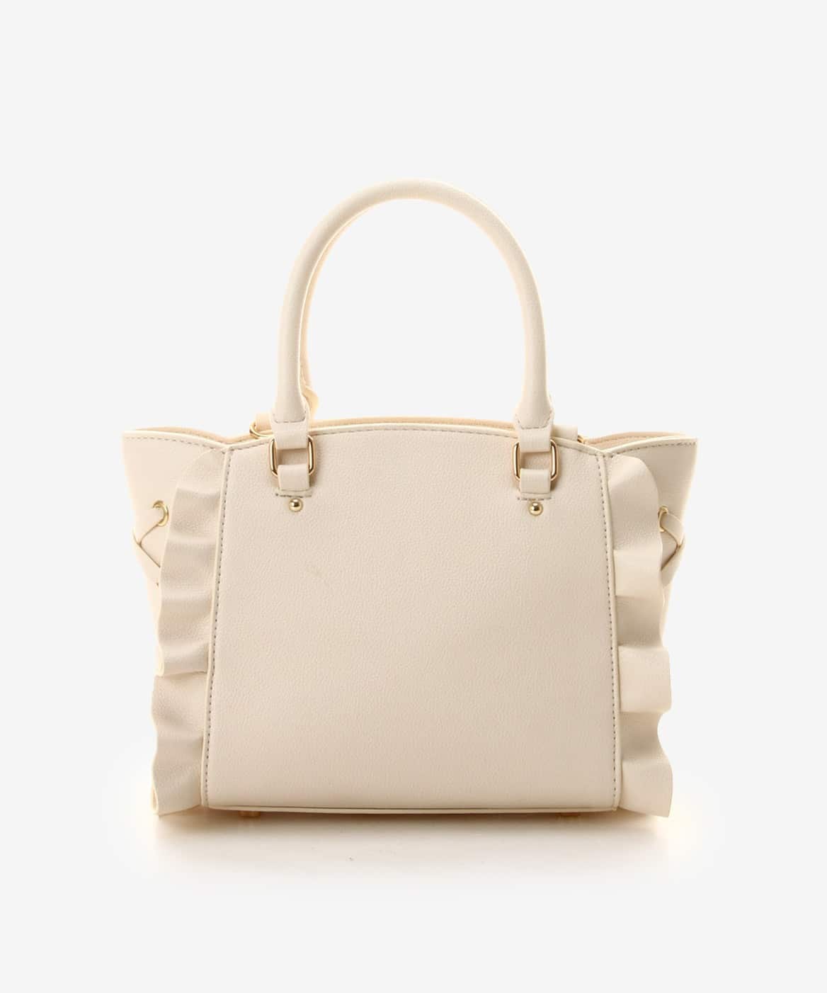 サイドレースアップリボンビジューミニフラッター