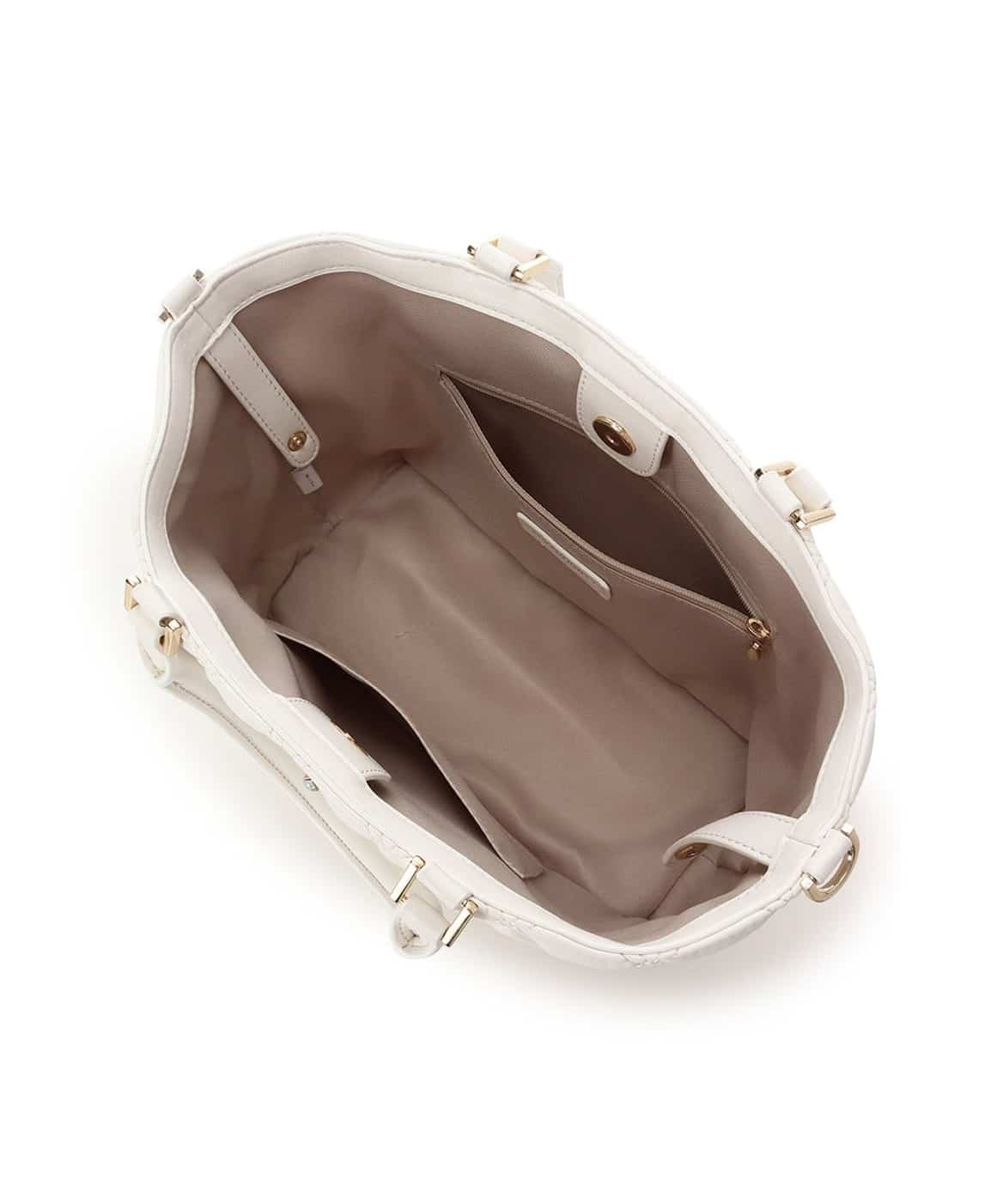 スウィングリボン ２WAYハンドバッグ ホワイト 幅26㎝