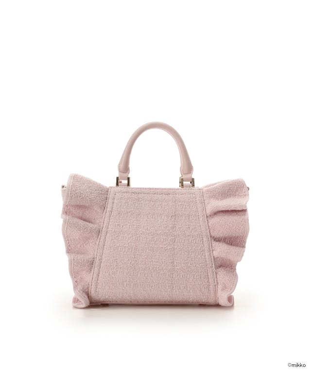 Lil ala mode×SAMANTHAVEGAコレクション ツイードフリルハンドバッグ
