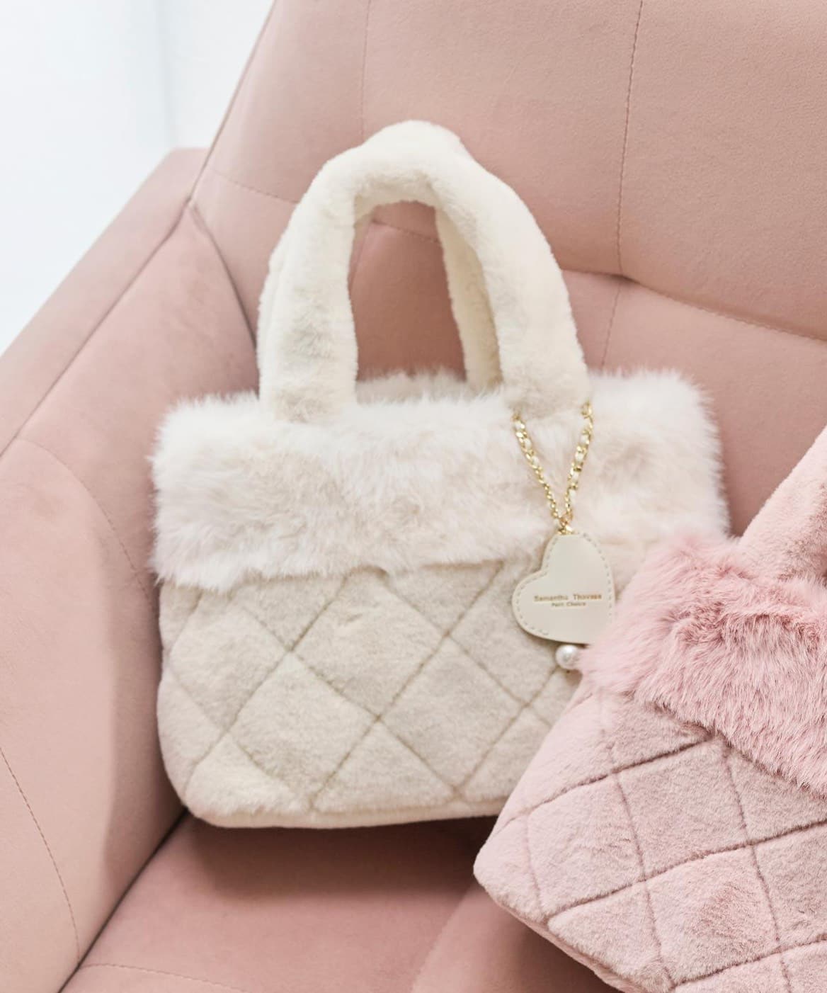 キルティングファーバッグ