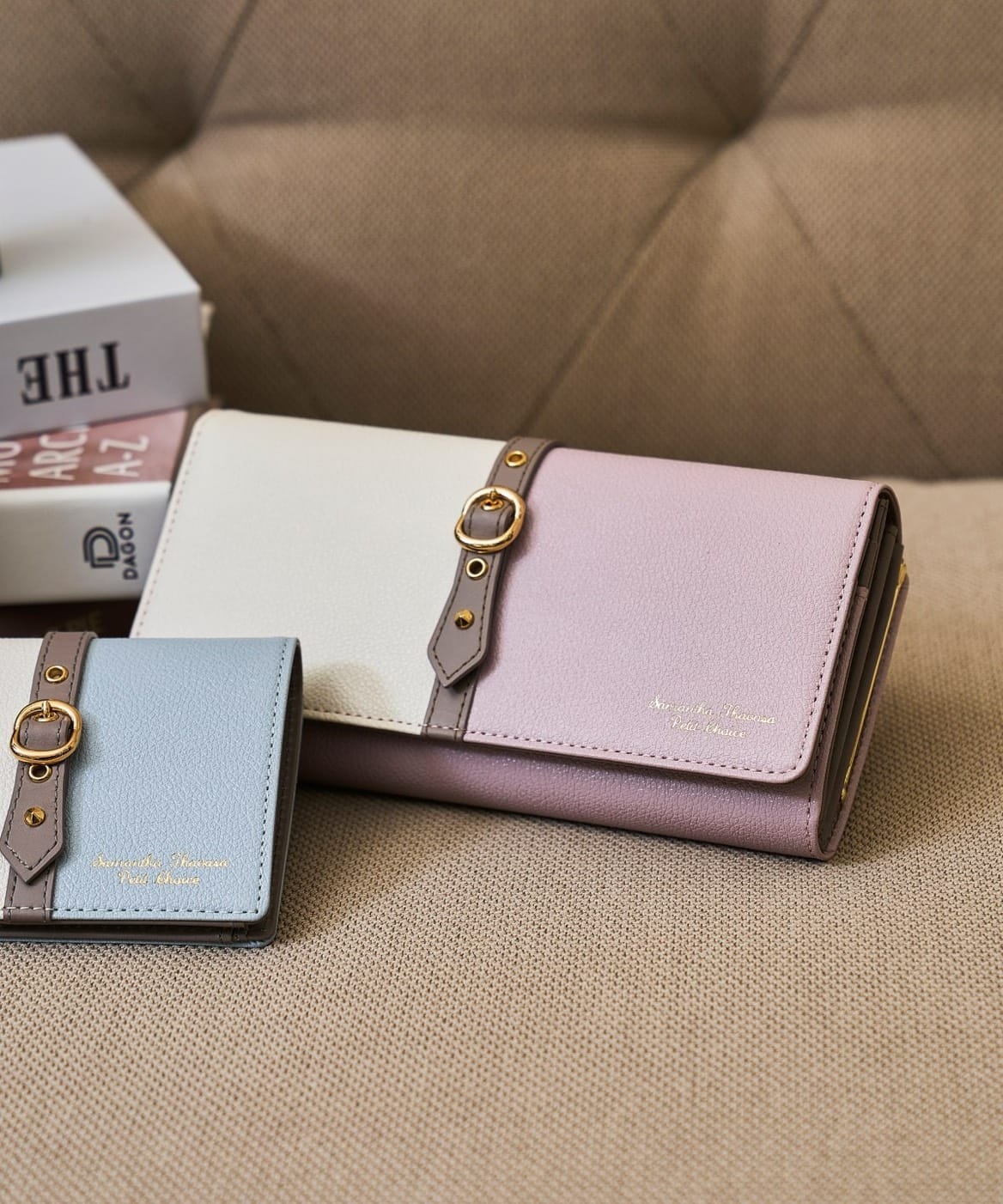 バイカラーフロントベルト 長財布