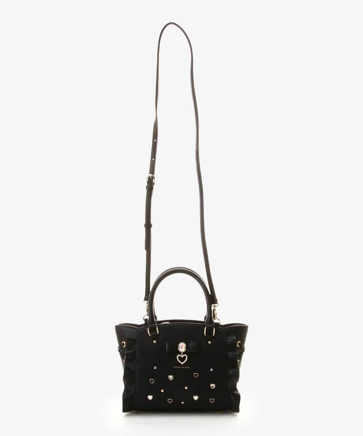 サイドレースアップリボンビジューミニフラッター