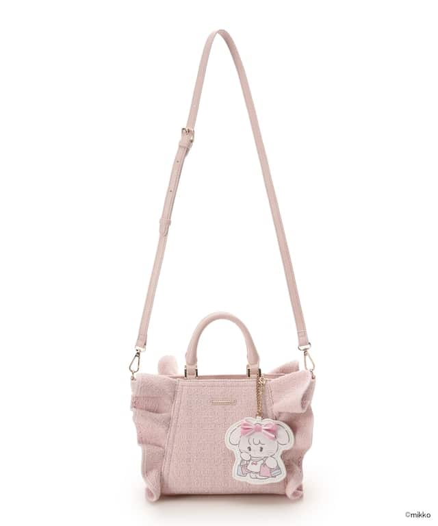 Lil ala mode×SAMANTHAVEGAコレクション ツイードフリルハンドバッグ
