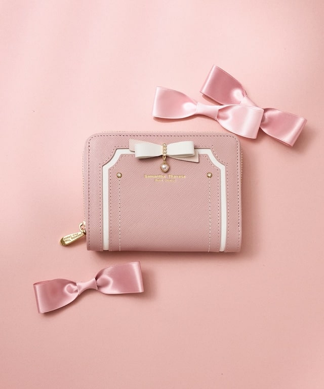 バイカラーリボン 折財布