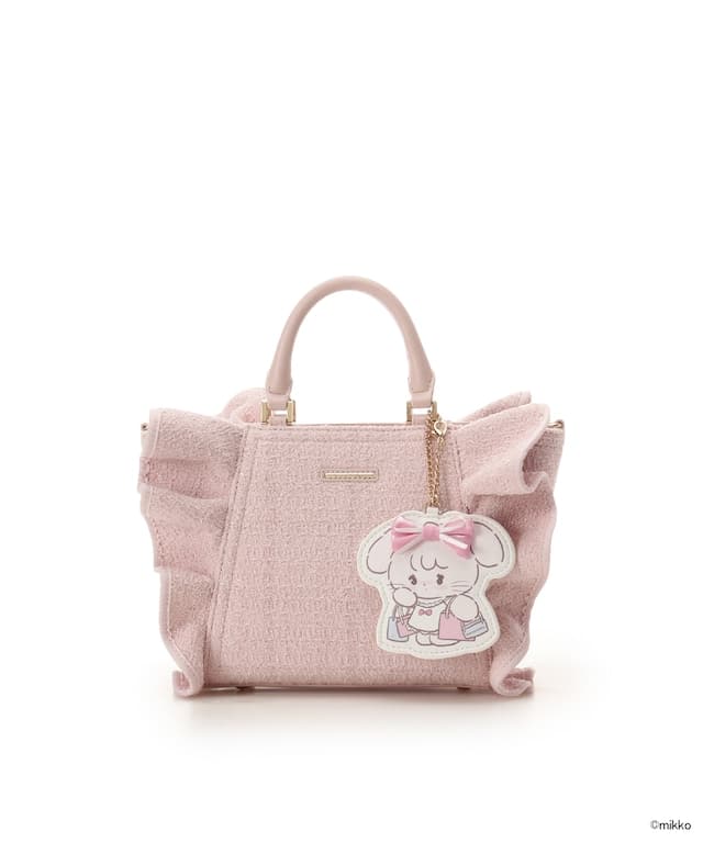 Lil ala mode×SAMANTHAVEGAコレクション ツイードフリルハンドバッグ