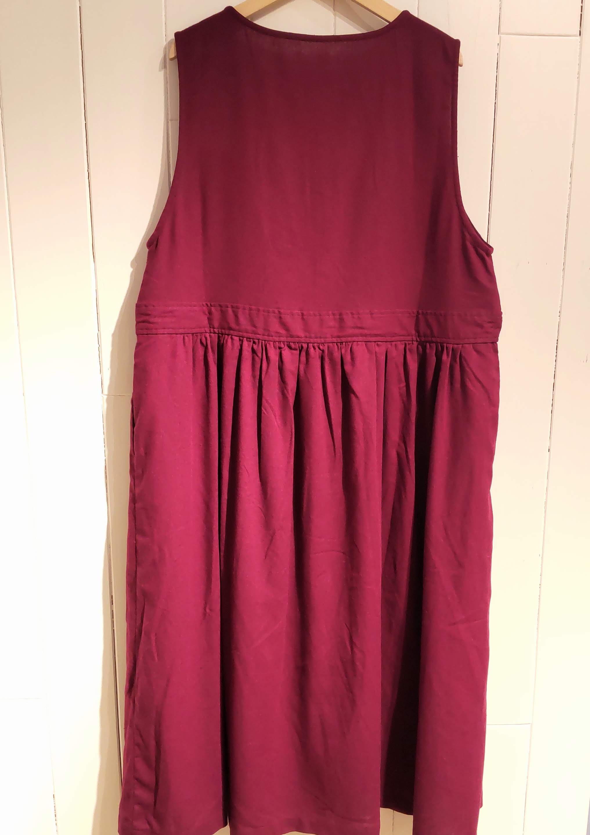 レーヨン麻レースアップジャンパースカート BO F