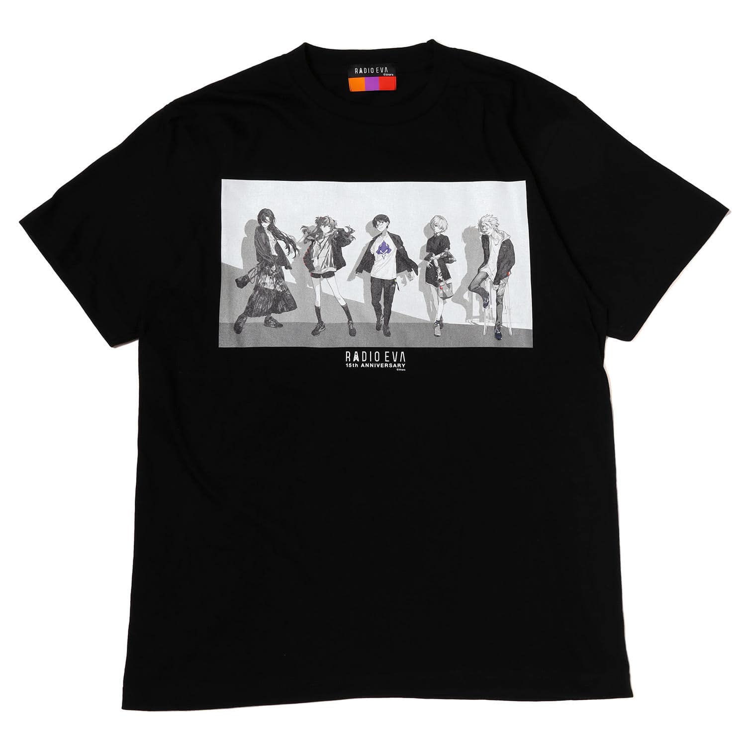 RADIO EVA Illustration T-Shirt δ（Mai Yoneyama）(BLACK(MONO)) BLACK（MONO） XL