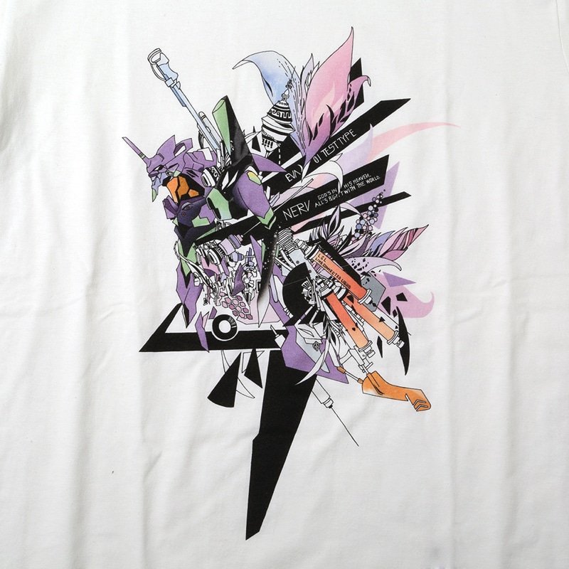 Abstract EVANGELION T-Shirt β（KENTA KAKIKAWA）(WHITE(初号機)) WHITE（EVA-01） M