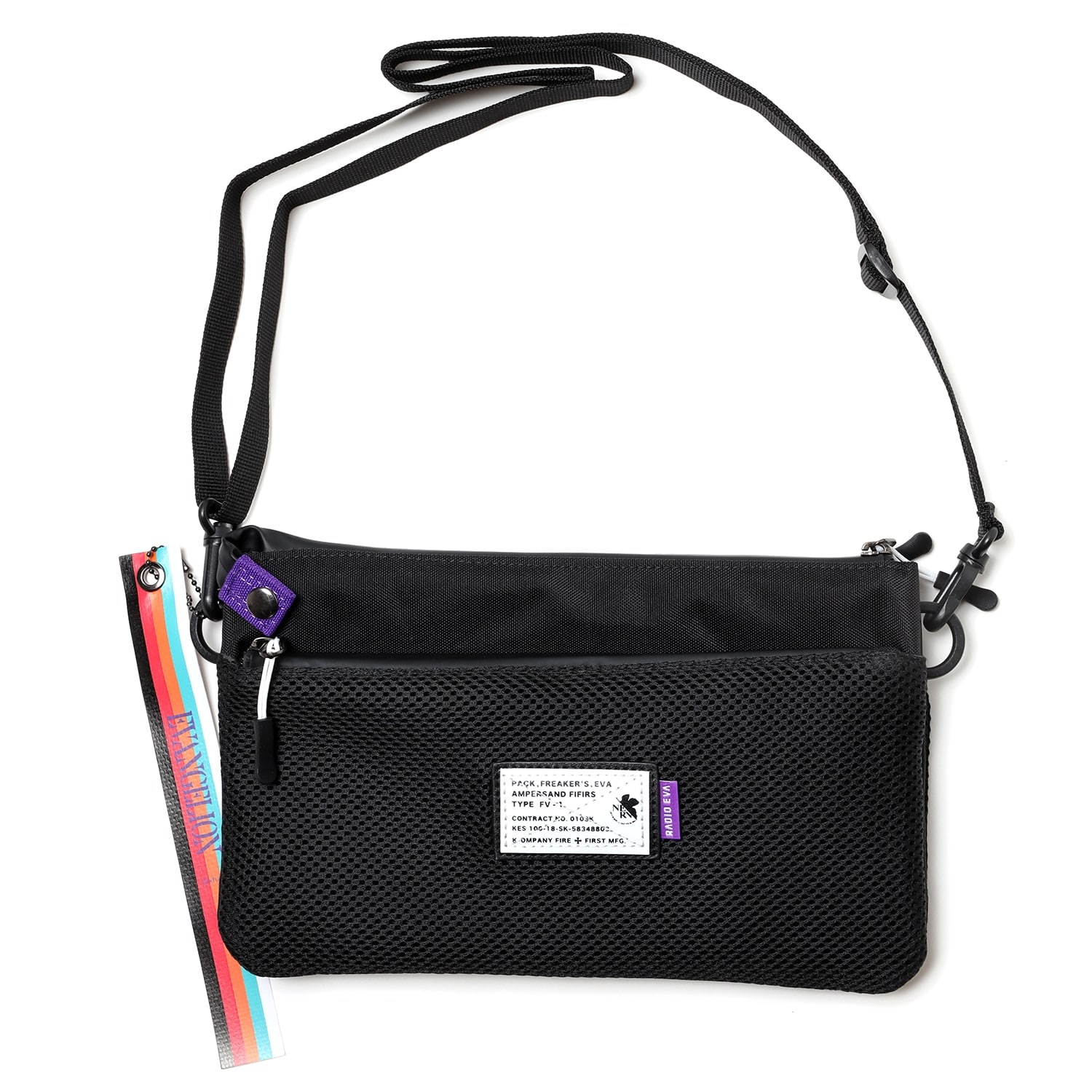 EVANGELION SHIN SACOCHE BAG by FIRE FIRST (BLACK) BLACK ONE SIZE
