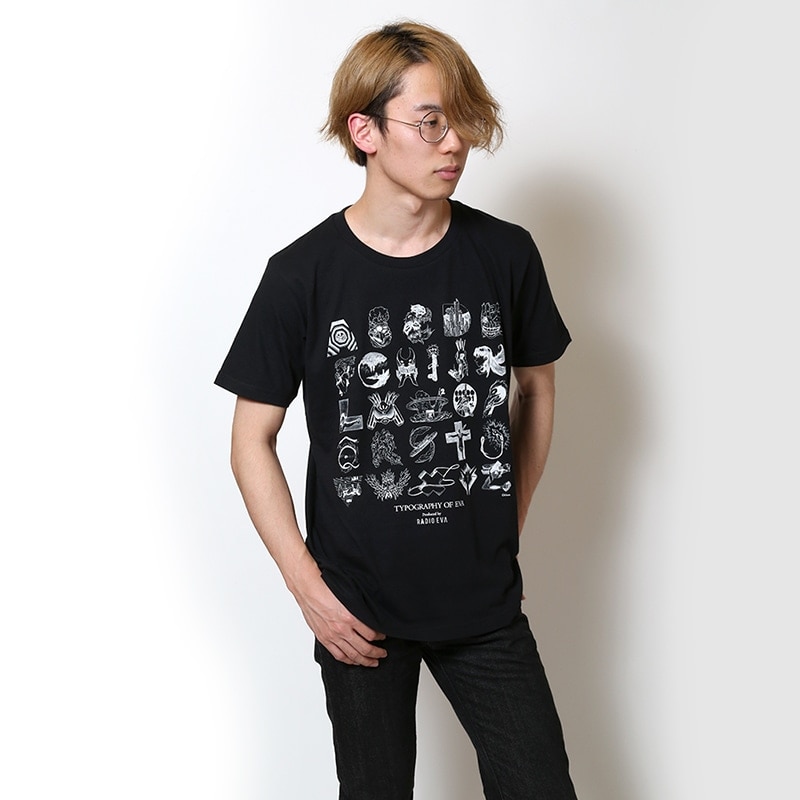 TYPOGRAPHY OF EVA index T-Shirt β (BLACK×WHITE) BLACK×WHITE L
