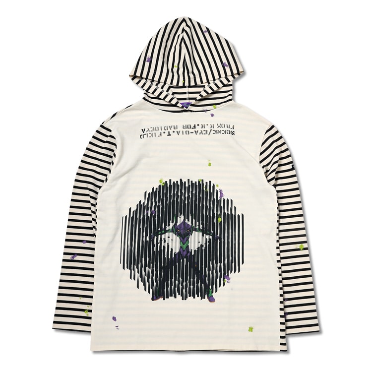 EVA-01 Art Hood Cutsew by Kosuke Kawamura（WHITE×BLACK）