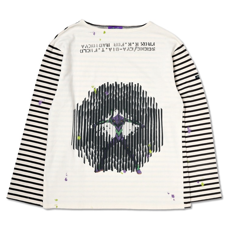 EVA-01 Art Cutsew by Kosuke Kawamura（WHITE×BLACK） WHITE×BLACK L