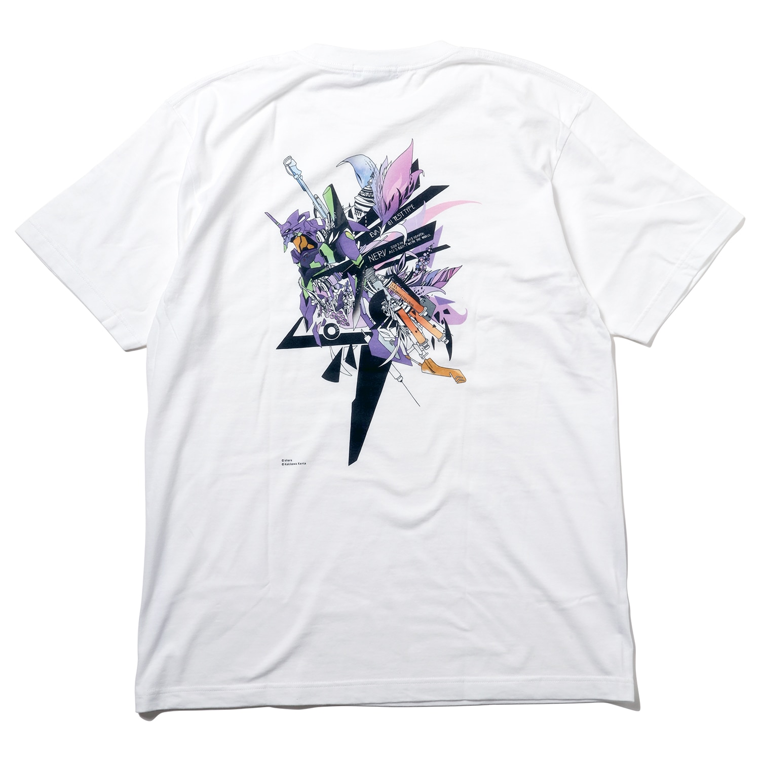 Abstract EVANGELION T-Shirt β（KENTA KAKIKAWA）(WHITE(初号機)) WHITE（EVA-01） XL