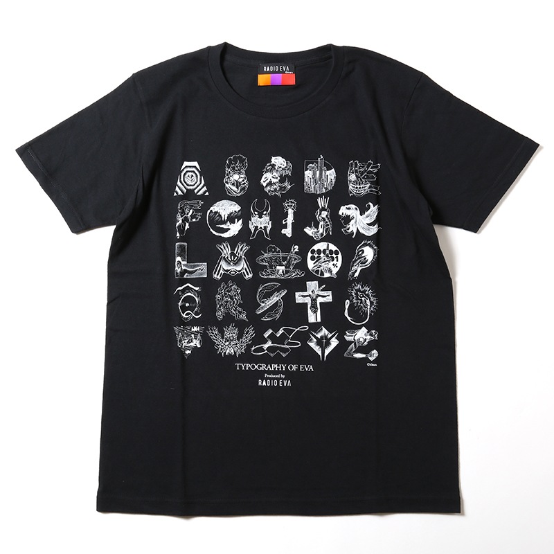 TYPOGRAPHY OF EVA index T-Shirt β (BLACK×WHITE) BLACK×WHITE M