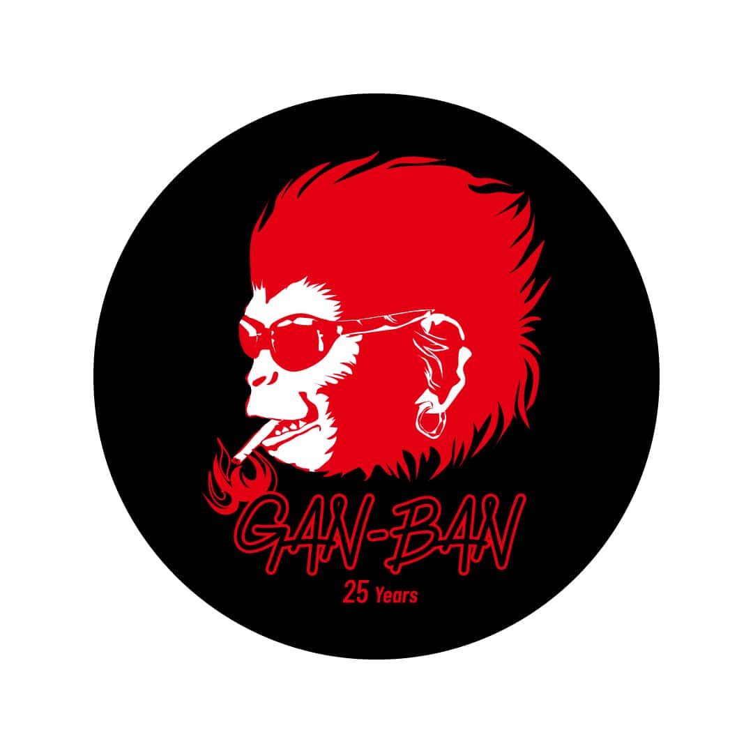 GAN-BAN 25th LOGO STICKER BLACK 50mm