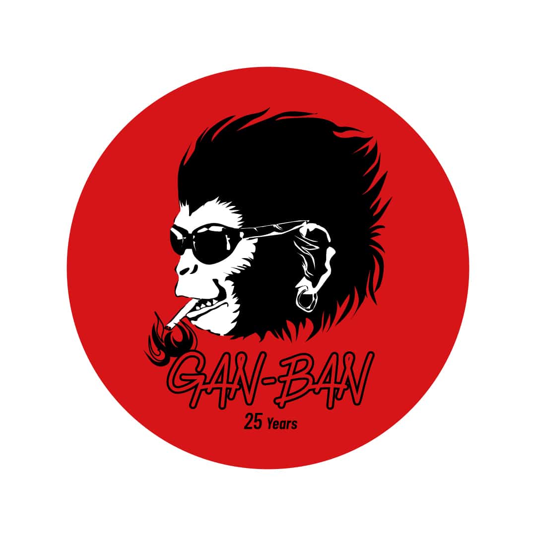 GAN-BAN 25th LOGO STICKER RED 50mm