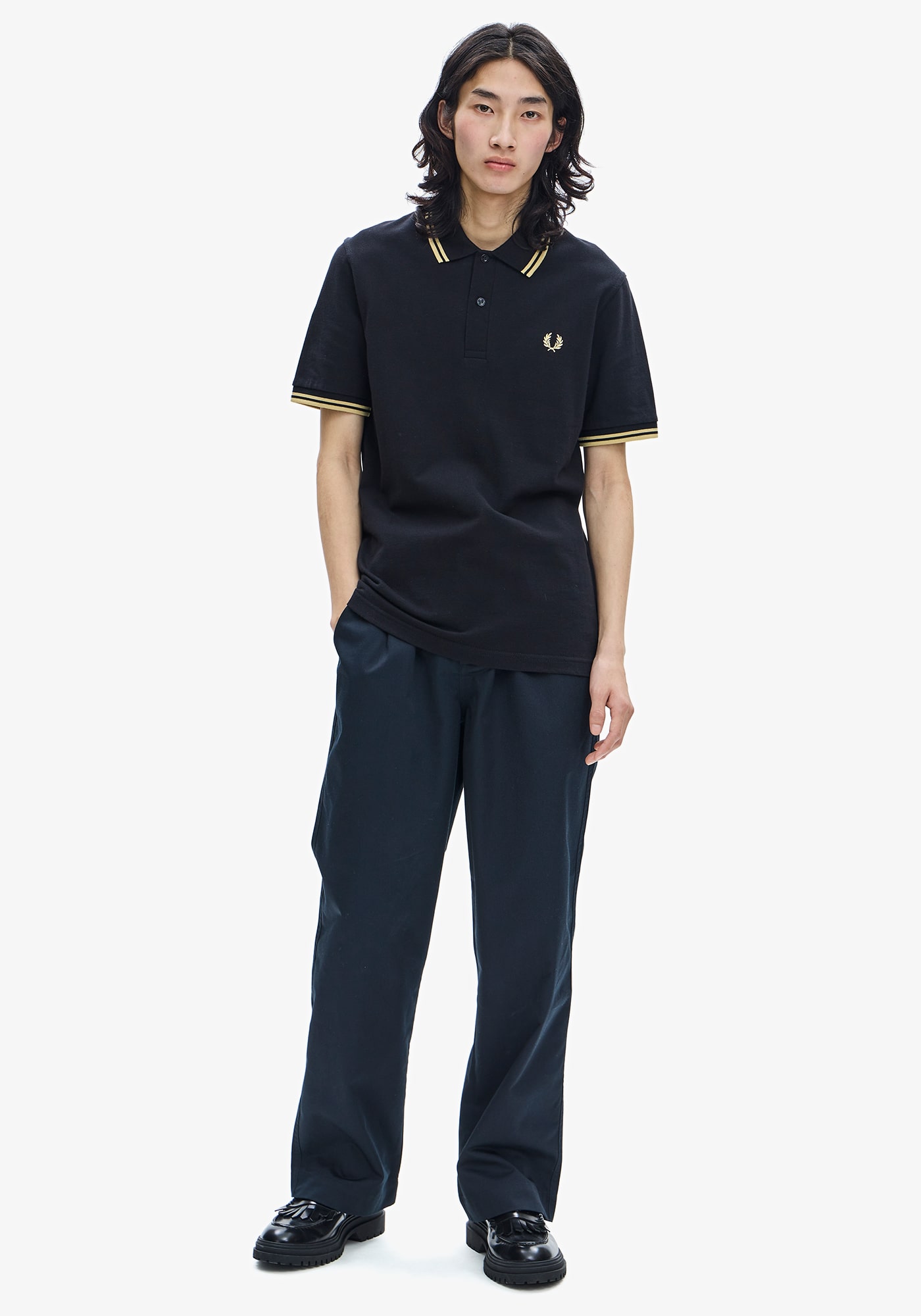 The Fred Perry Shirt - M12(36 157: BLACK / CHAMP / CHAMP)｜ FRED 