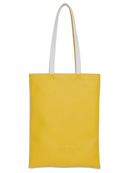 バイカラーレザーライクトート YEL F