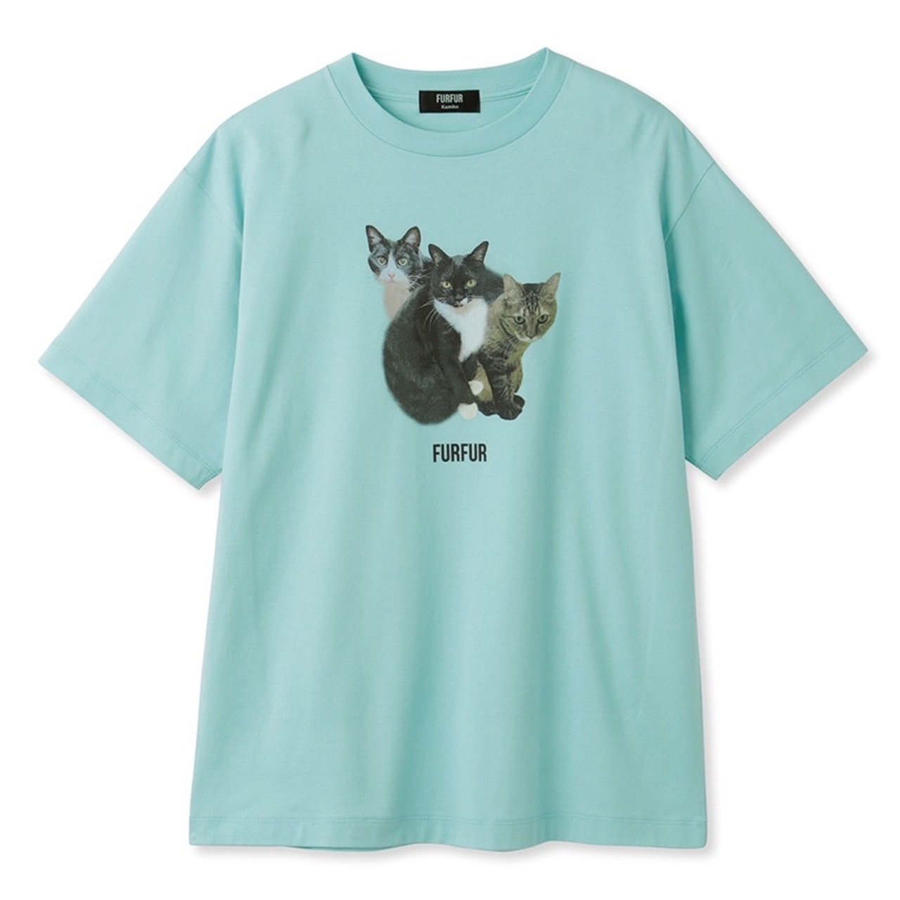 【FURFUR×上國料萌衣】トリプルキャットフォトTシャツ