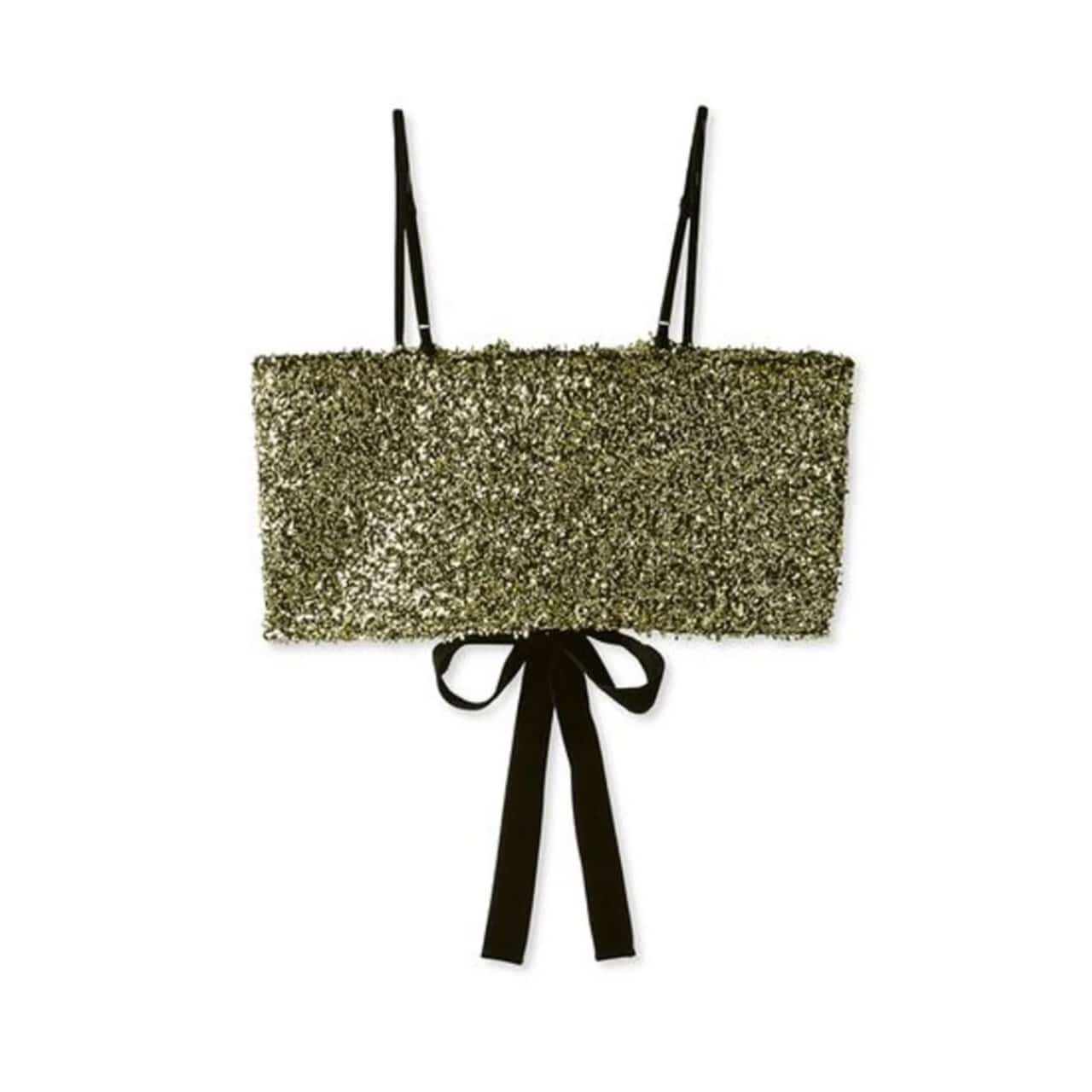 レースアップラメニットキャミソール GLD F