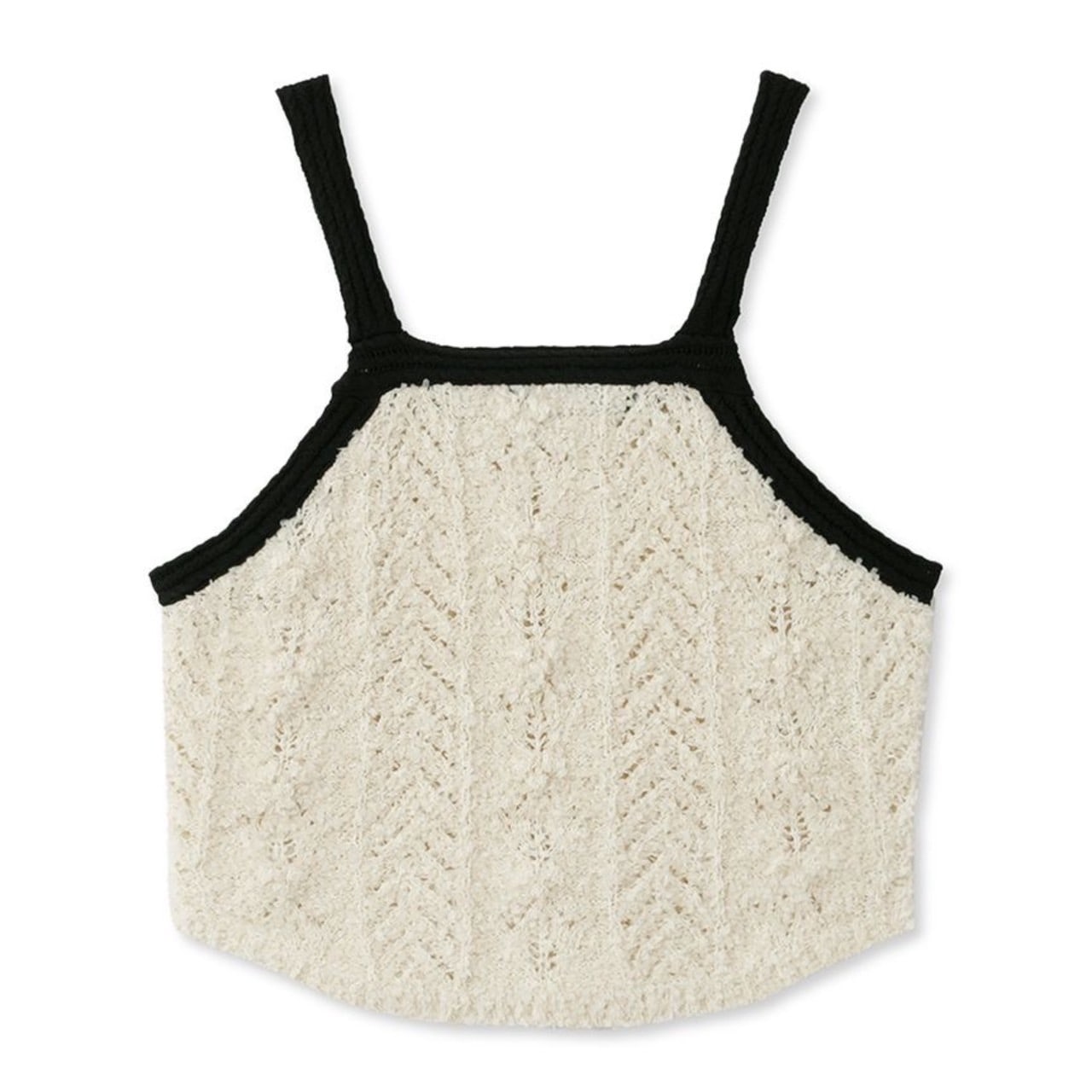 バイカラーニットキャミソール WHT F