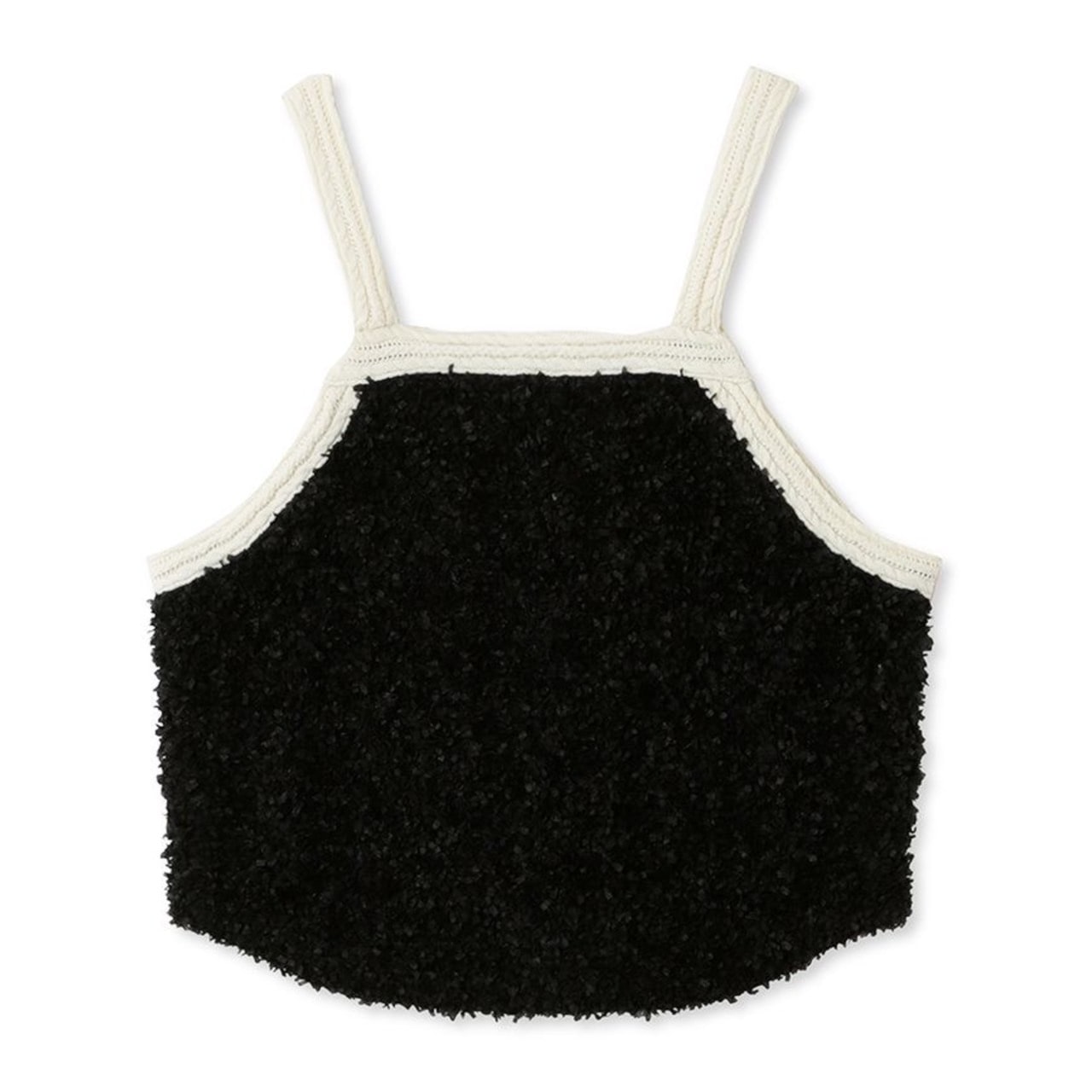 バイカラーニットキャミソール BLK F