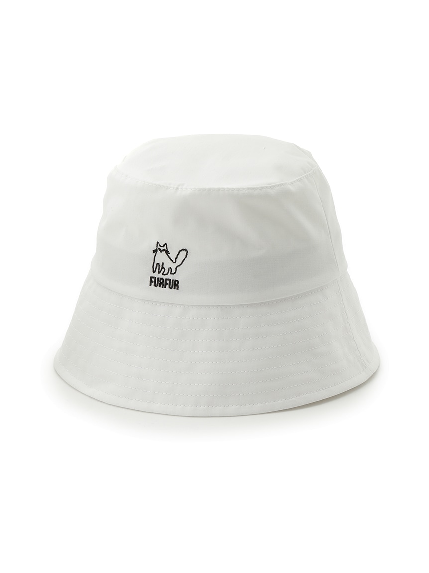 キャット刺繍バケットハット IVR F