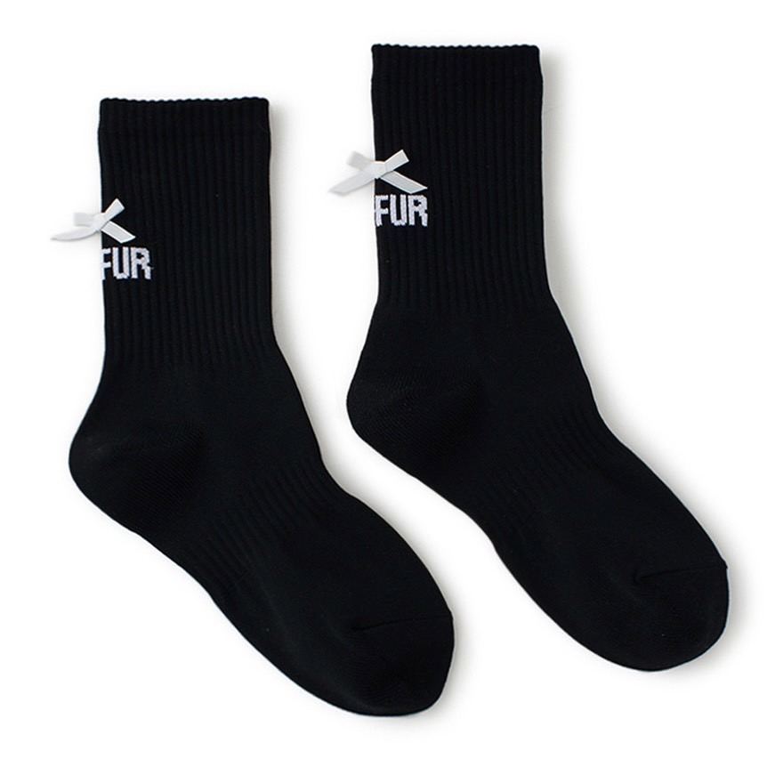 リボンロゴソックス BLK F