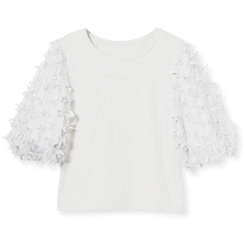 リボンマテリアルカットソー WHT F