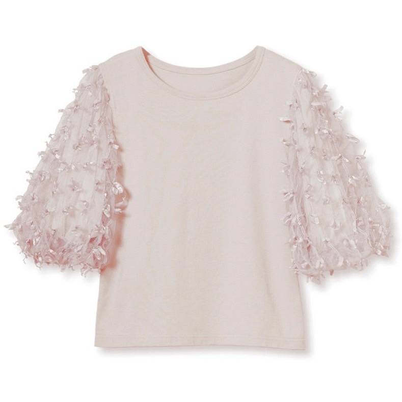 リボンマテリアルカットソー PNK F